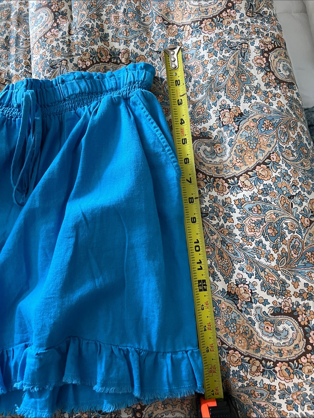 Cato Turquoise Ruffle, Stretch Drawstring  Shorts - Picture 4 of 5